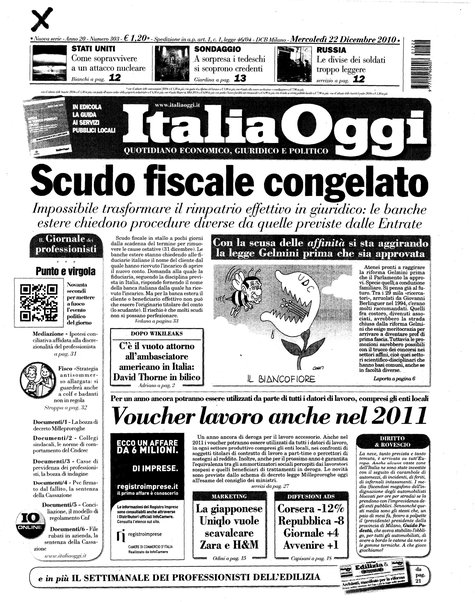 Italia oggi : quotidiano di economia finanza e politica